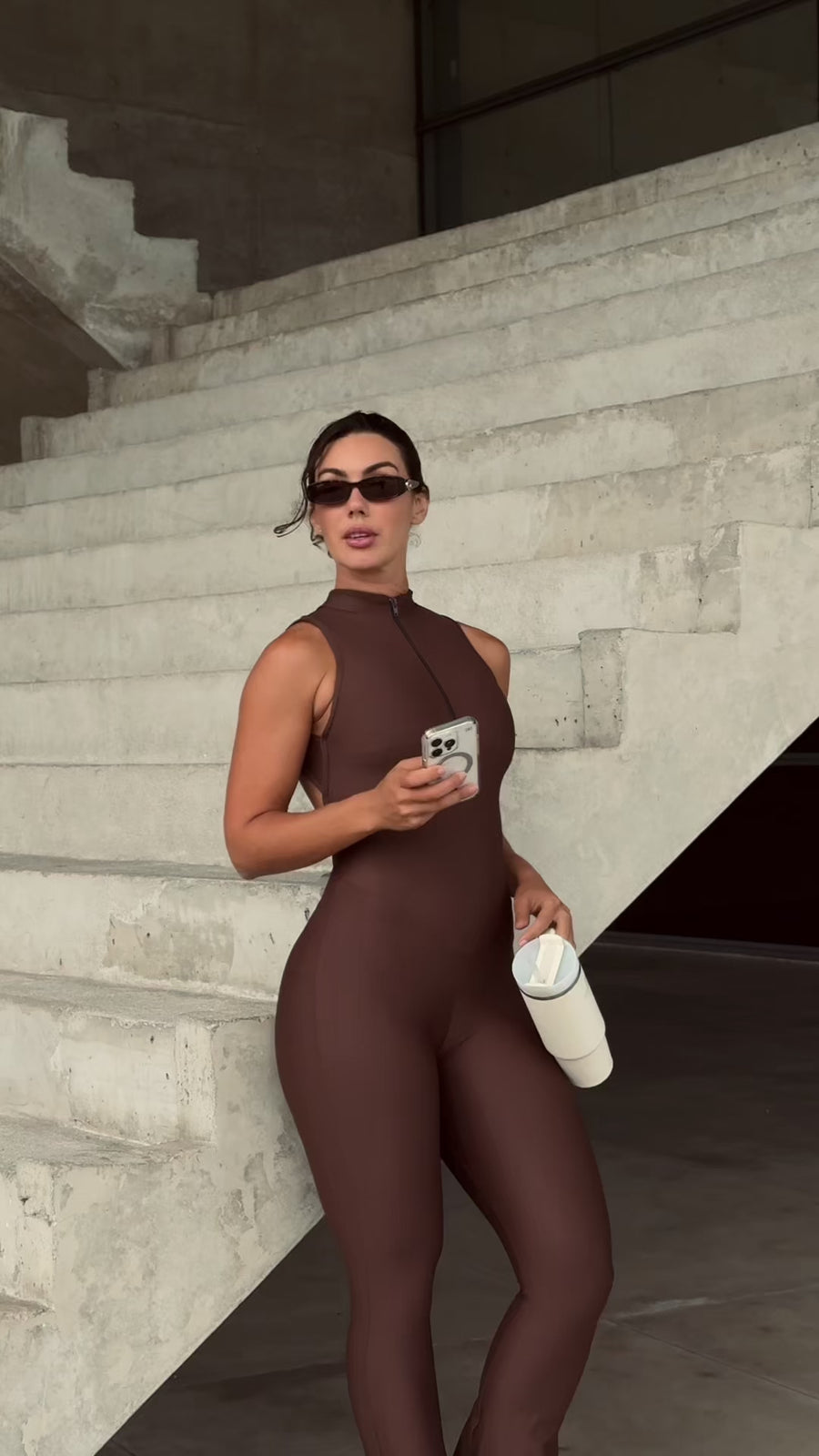 MACACÃO ZIPER BAILARINA MARROM (empina)