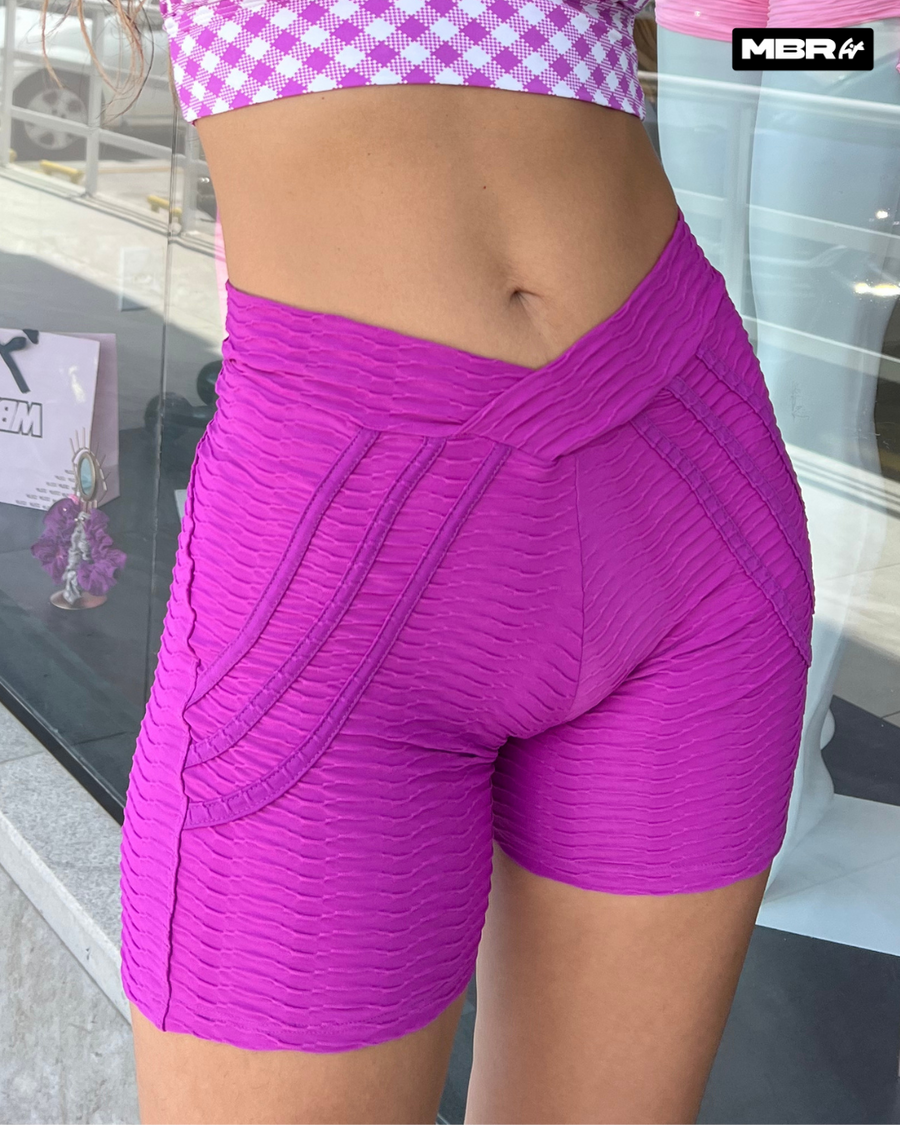 SHORT 3 LISTRAS ACESS MORADO ( empina )